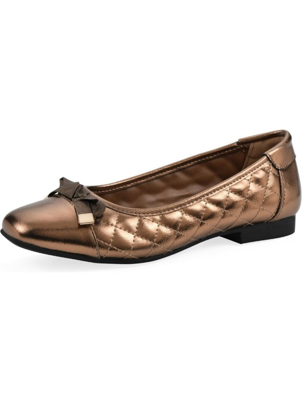 Stylish Women's Diamond Quilted Cap Toe Ballet Flats - Comfortable & Chic